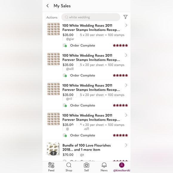 100 White‎ Wedding Roses 2011 Forever Stamps Invitations USPS Save The Date - Picture 5 of 6